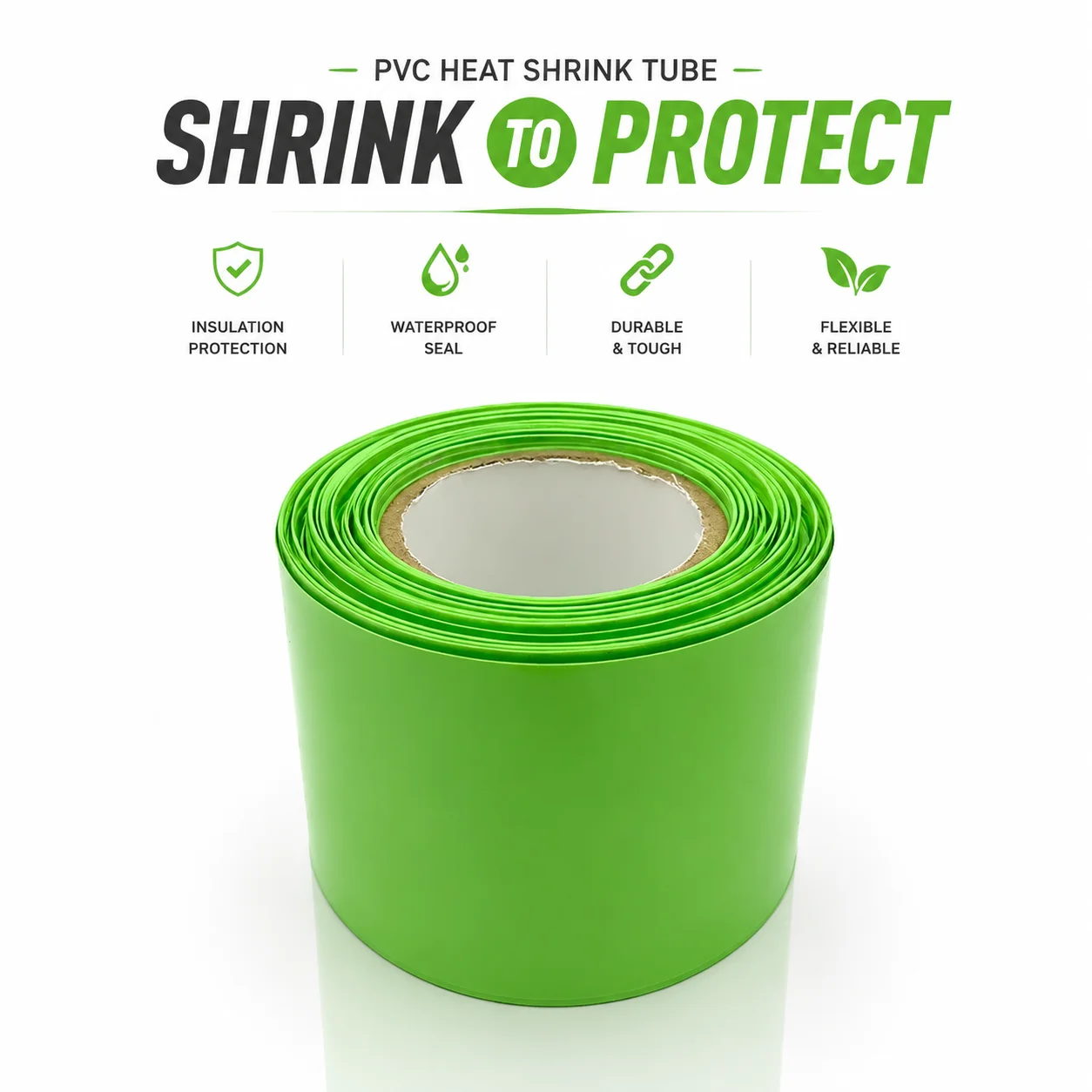 Green PVC Heat Shrink Pipe 30mm-100mm Wide Line Joint Moisture-proof and Anti-corrosion Special Coating Pipe