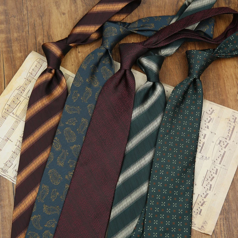 8cm Luxury Silk Neckties For Men Green Striped Paisley Neck Ties Casual Daily Wear JK Accessories Wedding Party Tuxedo Cravat