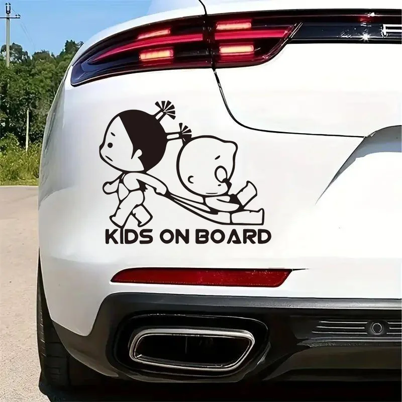 Kids On Board Kids Safety Vinyl Decal Waterproof Warning Sticker Baby in Vehicle Sign For Car Rear Windshield Decor Accessories