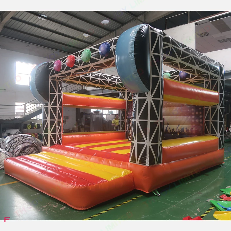 Fast Air Shipping Attractive Inflatable Disco Cube Bounce House Music Bouncy Castle Party jumping Bouncer For Sale