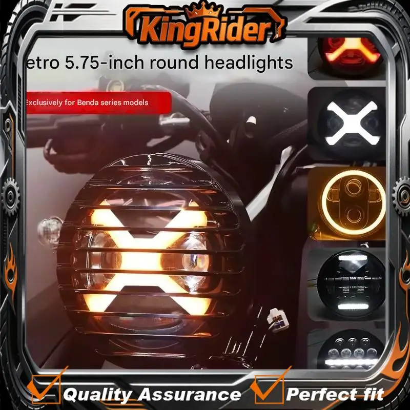【Supreme quality】5.75" LED Headlight Assembly with DRL for Benda Rock 707 Ultra 707Pro Motorcycle Modified Headlamp