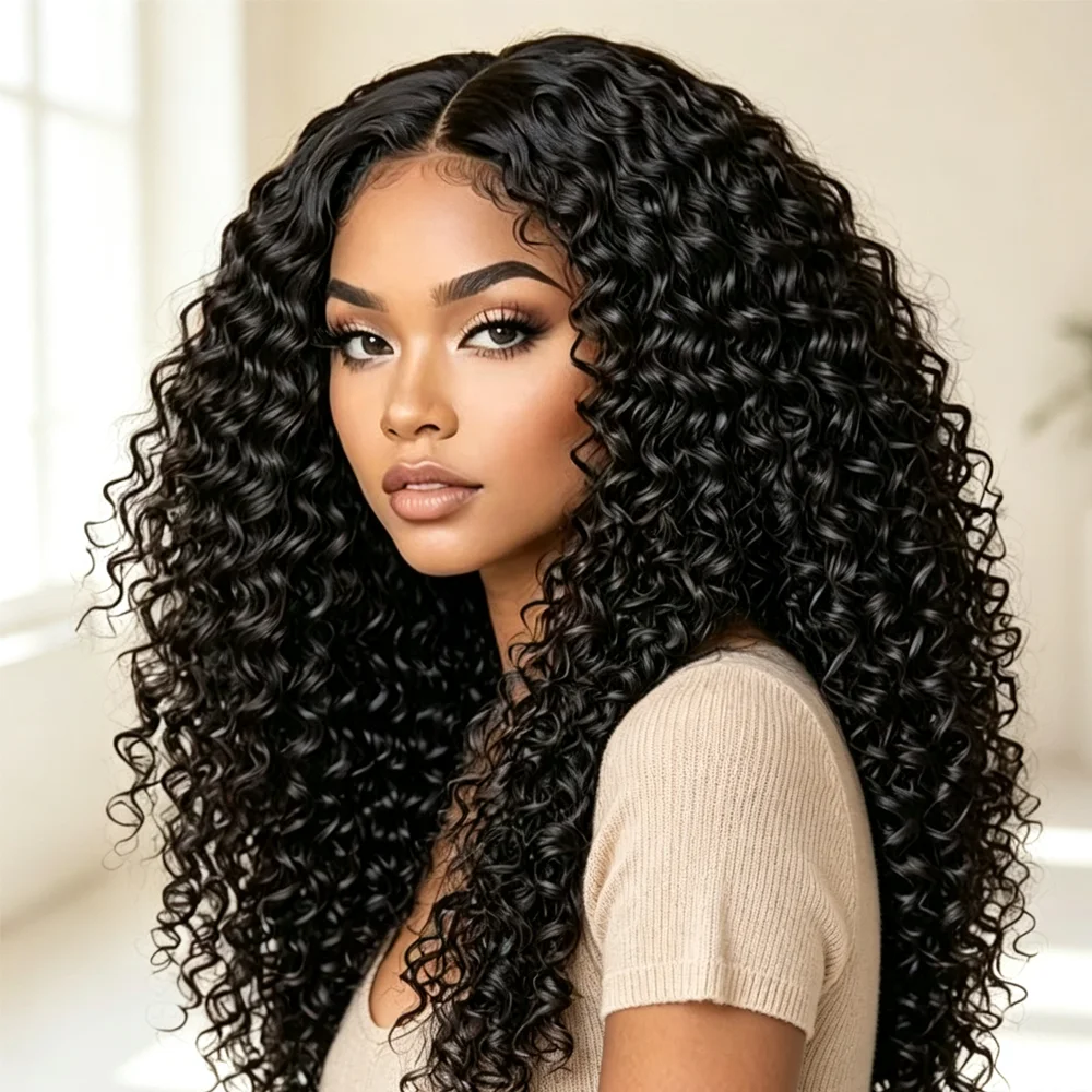 Perruque en cheveux humains bouclés ondulés naturels pour femme, avec dentelle frontale HD 13x4 13x6, pré-épilée avec baby hair, en promotion