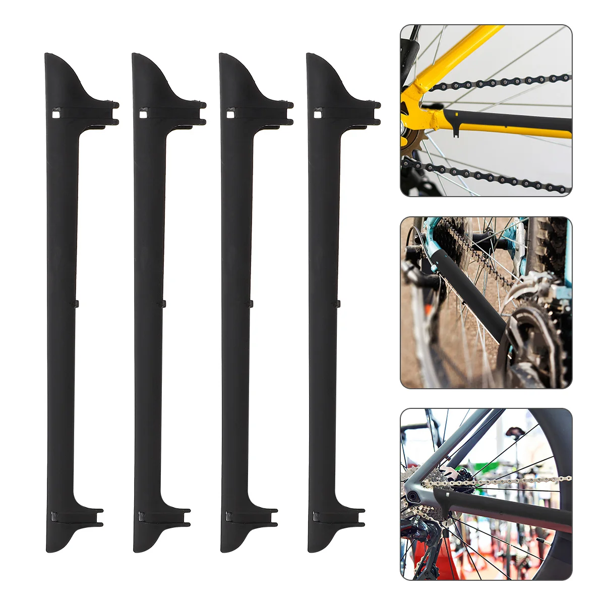 

4 set Chain Stay Cover Durable Plastic Resin Reusable Mountain Road Foldable Bike Frame Protection Sticker Bike Supplies