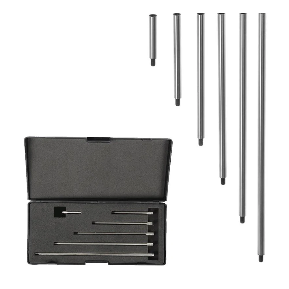 6PCS Metal Indicator Extension Rod Set With M2.5 Threads For Dial Indicators Includes Lengths 25/50/76/100/127152mm Measurements