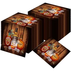 20/40/60/80/100pcs Whisky Napkins Whiskey Beer Paper Napkins Aged to Perfection Birthday Party Supplies Table Decorations Favors