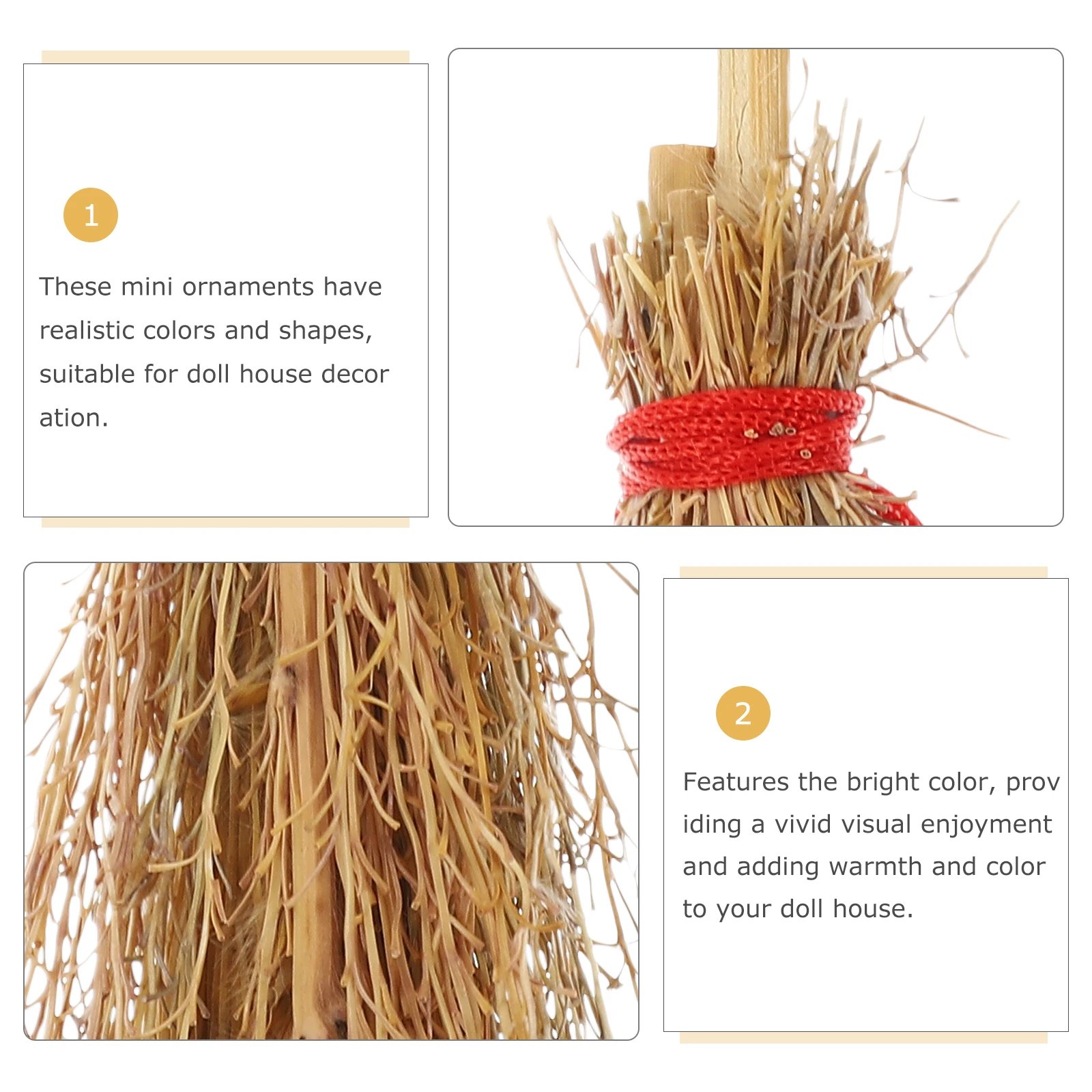 

1 set 1 Set Halloween Hats Broom Cauldron House Decorations Tiny Party Craft Props For Miniature Home Scene