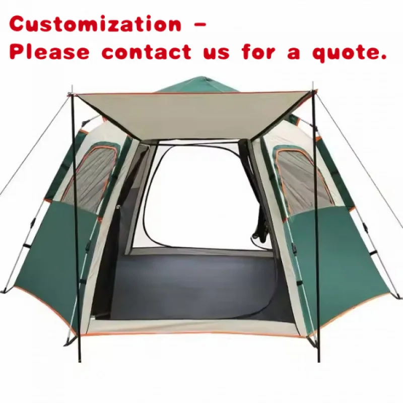custom.Camping Portable Folding Beach Tent Sunscreen Waterproof Double Layer Camping Tent