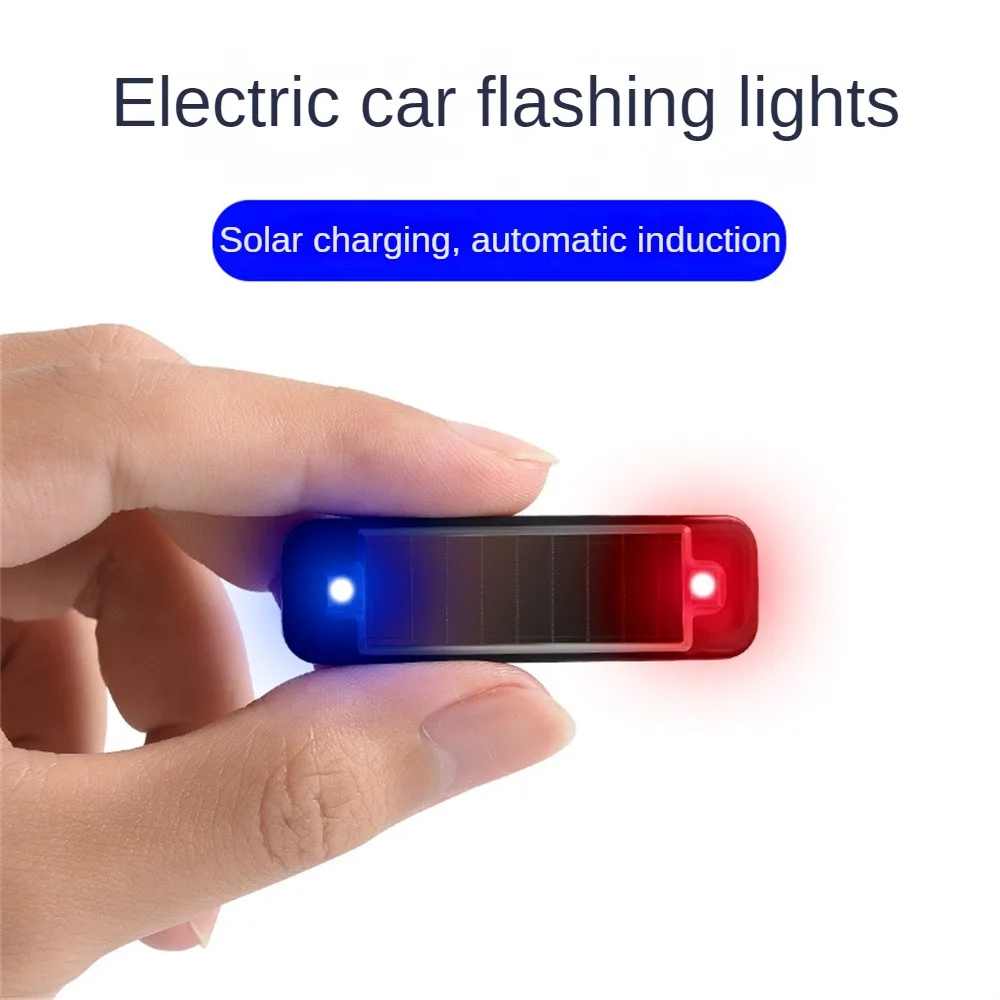 Car Alarm Warning Solar Flash Light LED Light Fake Security System Anti-Theft Sign 12V Waterproof Car Replacement Accessories