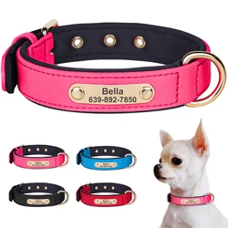 Personalized Dog Collar Waterproof Nylon Puppy Collars Necklace Free Custom Pet ID Collars for Small Medium Dogs Chihuahua Pug