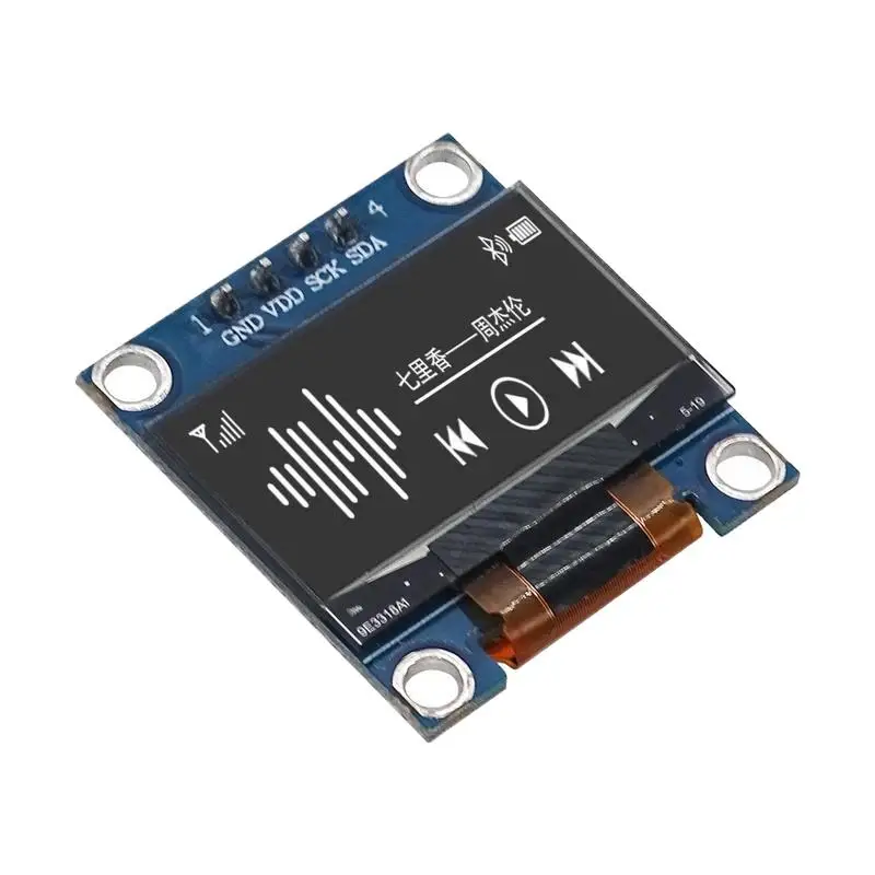 0.96인치 OLED 디스플레이 모듈 SSD1306 I2C IIC SPI 직렬 128X64 LCD 4핀 옐로우블루(핀 헤더 납땜됨)JSWDZ