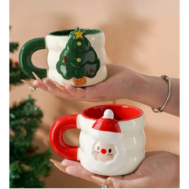 

Creative Ceramic Water Cups Cute and High-value Appearance Office Coffee Cup Christmas Gift Companion Gift Mug