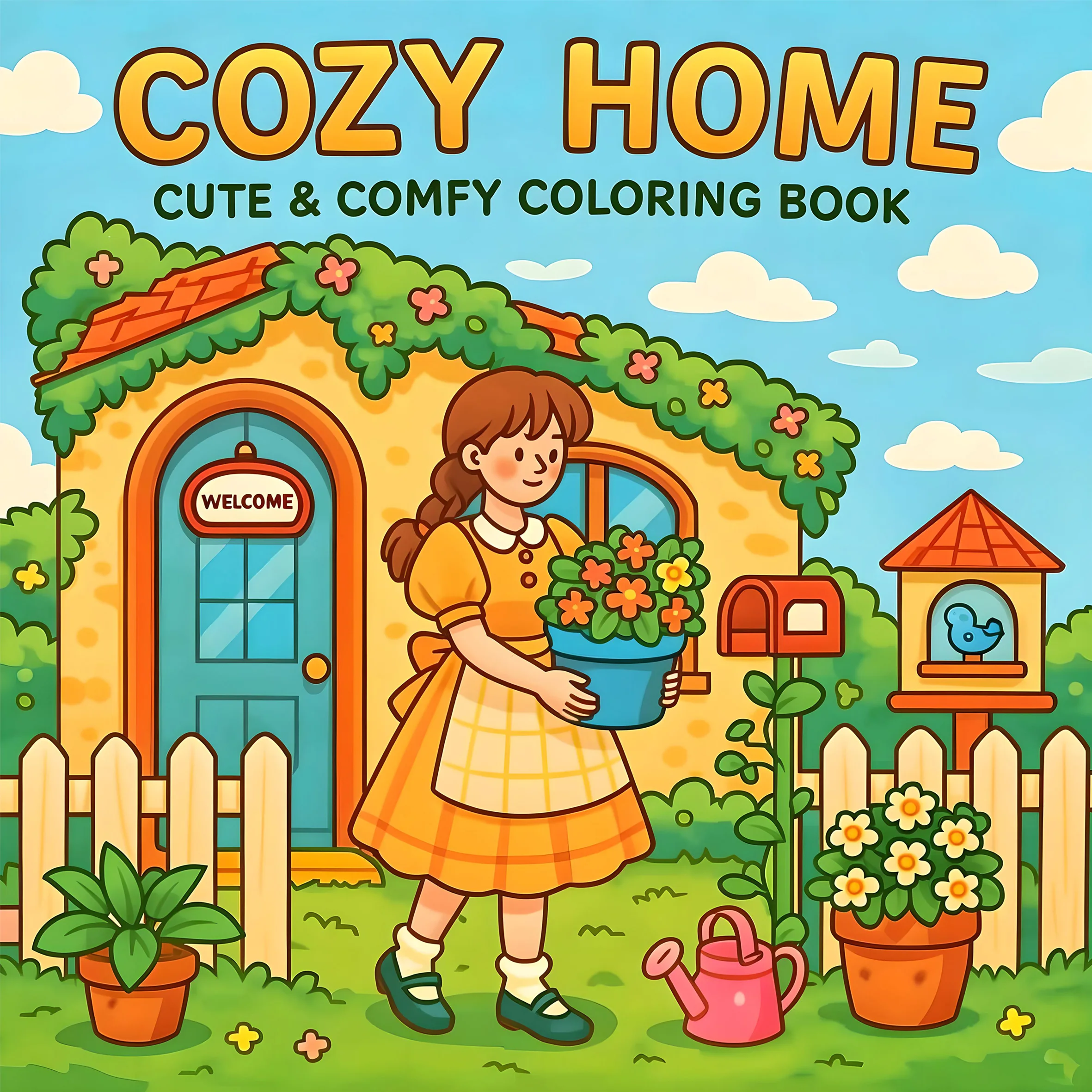 COZY HOME: Coloring Book for Adults Featuring Cute Cozy Daily Activities for Relaxation (Cozy Spaces Coloring)