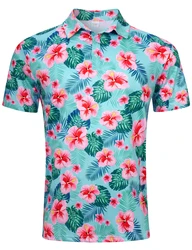 Modna męska koszulka Polo z nadrukiem Hawaii na co dzień z krótkim rękawem luźne oversize t-shirty z fajne topy uliczną letnią męską