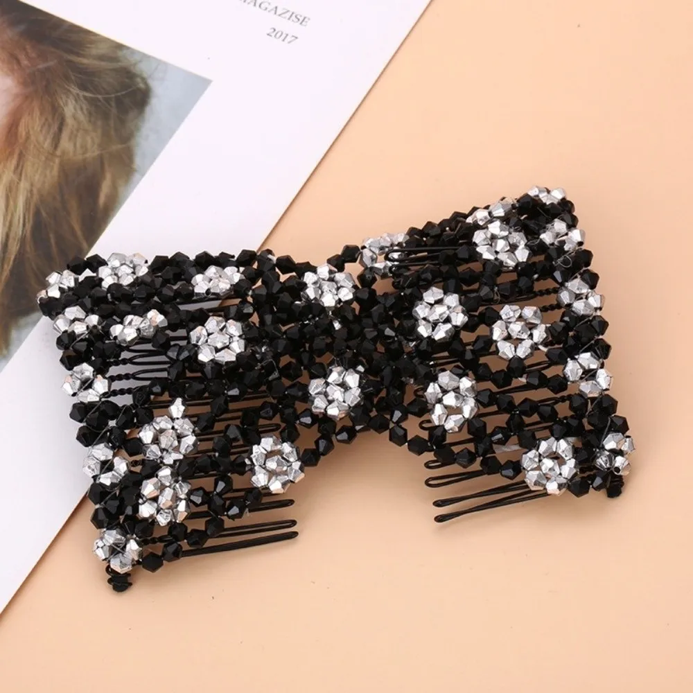 Elastic Newlywed Hairpin DIY with Pearl-Like Hair Comb Double Bead String Braided Beads Style Hairstyle Bands