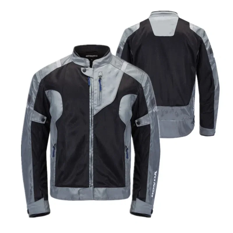 Summer Mesh Breathable and Comfortable Cycling Jacket, Night Reflective and Anti Drop Wear-resistant Standing Collar Motorcycle