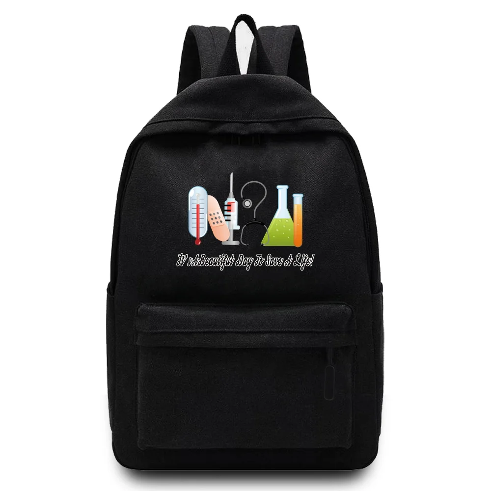 2022 New Women Backpack Shoulders School Bag Canvas Laptop Backpack Unisex Backpacks Designers Nurse Pattern Printed Sport Bags