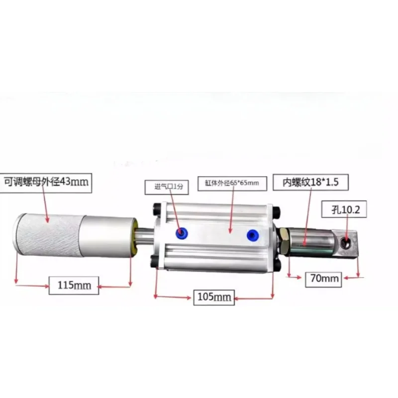 316 Stainless Steel Cylinder FCQ2A50X50-40-T316 Thin Adjustable Pneumatic Cylinder
