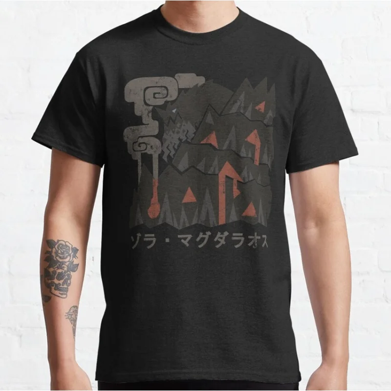 

Monster Hunter World Zorah Magdaros Vintage gift t shirt Cartoon Videogame MHW Graphic tee 100% cotton Y2K Clothes All size tops