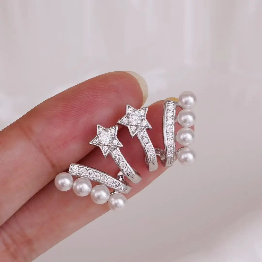 

Серьги из стерлингового серебра 925 пробы, базовые крепления, крепления для ювелирных изделий, аксессуары для жемчуга 3-4 мм, 3 пары/лот