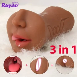 Vaginette Pour Homme, Masturbateur Oral masculin, sextoy masturbation homme bâton souple, jouets sexuels pour hommes, gorge profonde, pipe artificielle, vagin en caoutchouc réaliste sexy toys, vraie chatte femmes sexes