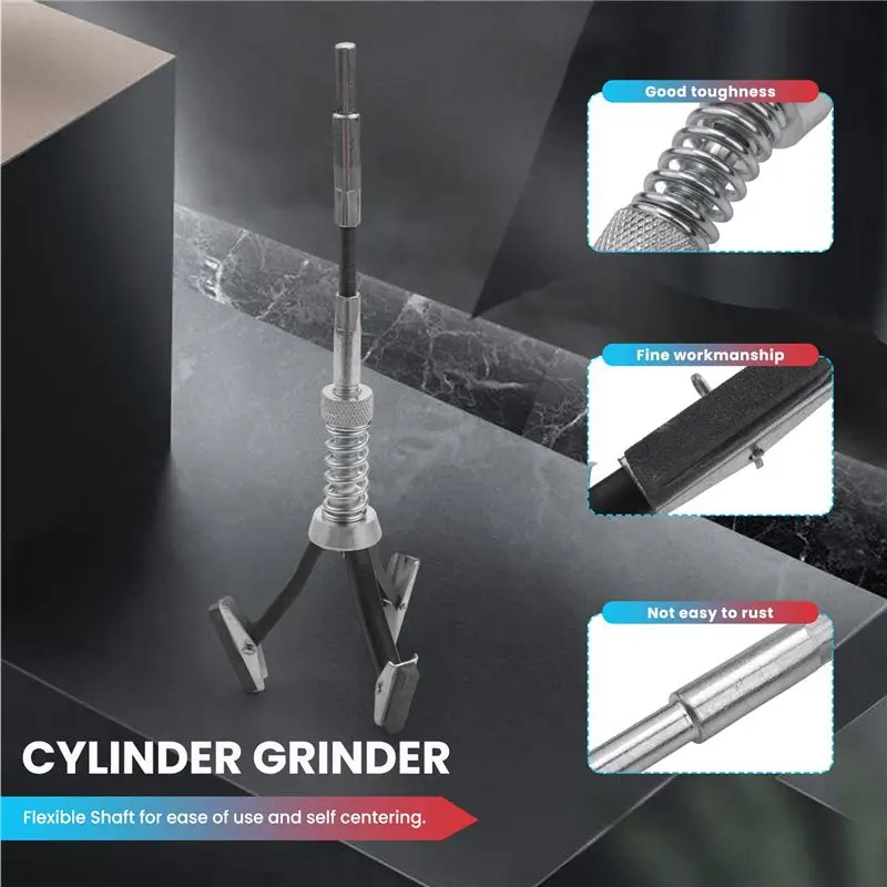 Exquisite 19Mm-64Mm Car Engine Cylinder Brake Honing Stone 3 Jaw Adjustable Bore Hone Metal Flexible Shaft Honing Tool