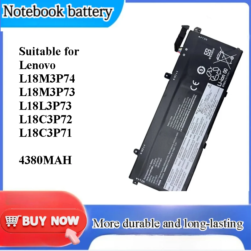 for Lenovo L18M3P74 L18M3P73 L18L3P73 L18C3P72 L18C3P71 Battery Replacement High Capacity Rechargeable Li-ion Laptop Battery