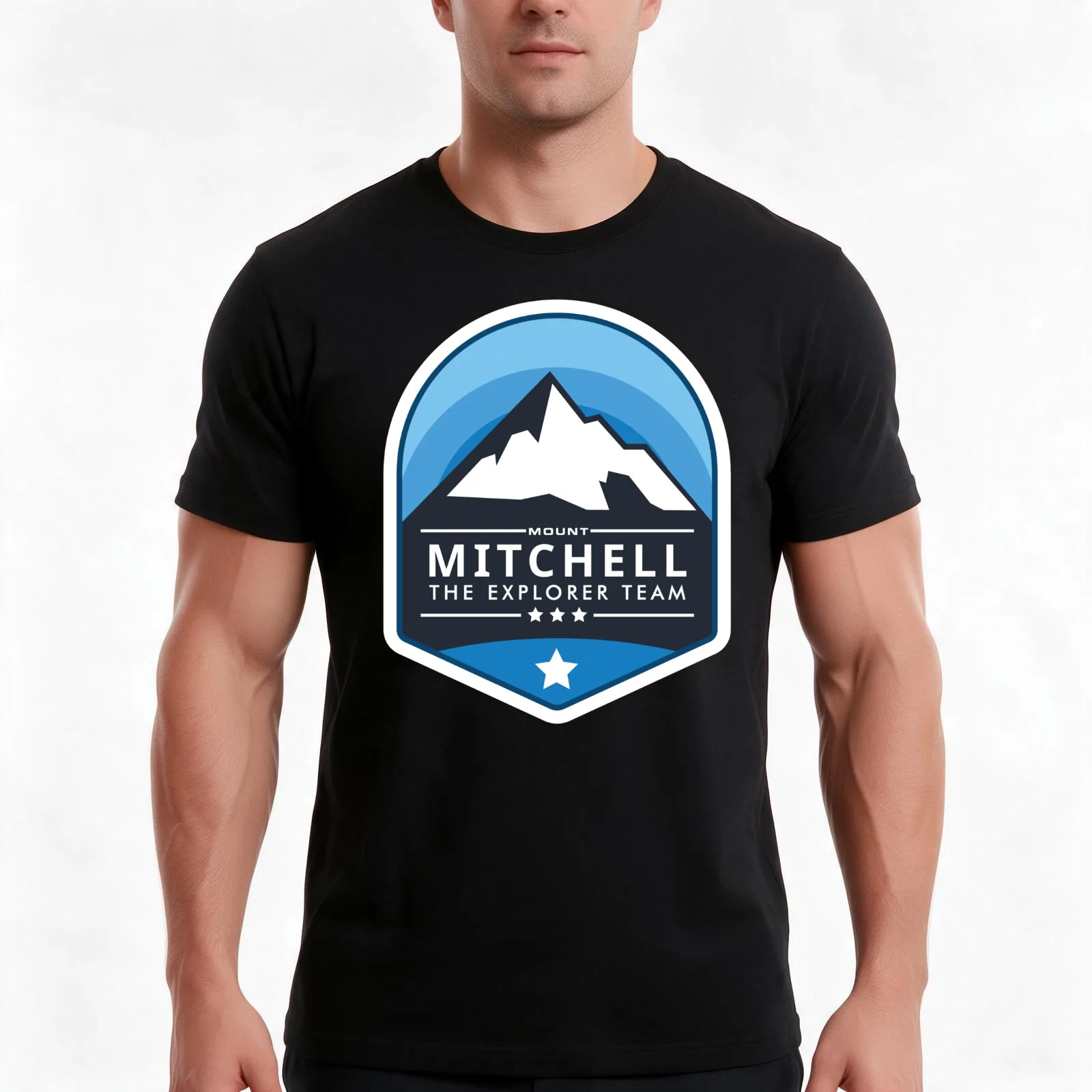 mount mitchell hiking explorer team T-Shirt, Summer Casual Cotton Tee, Oversized Streetwear Tops, Vintage Graphic Print