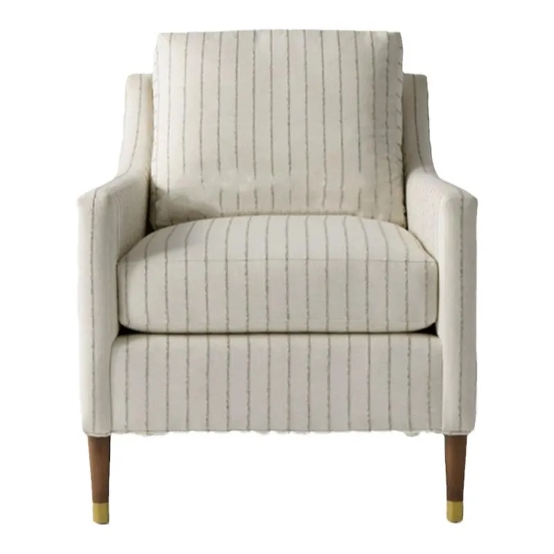 #For French retro coffee striped single sofa American country armchair pastoral small apartment fabric leisure chair