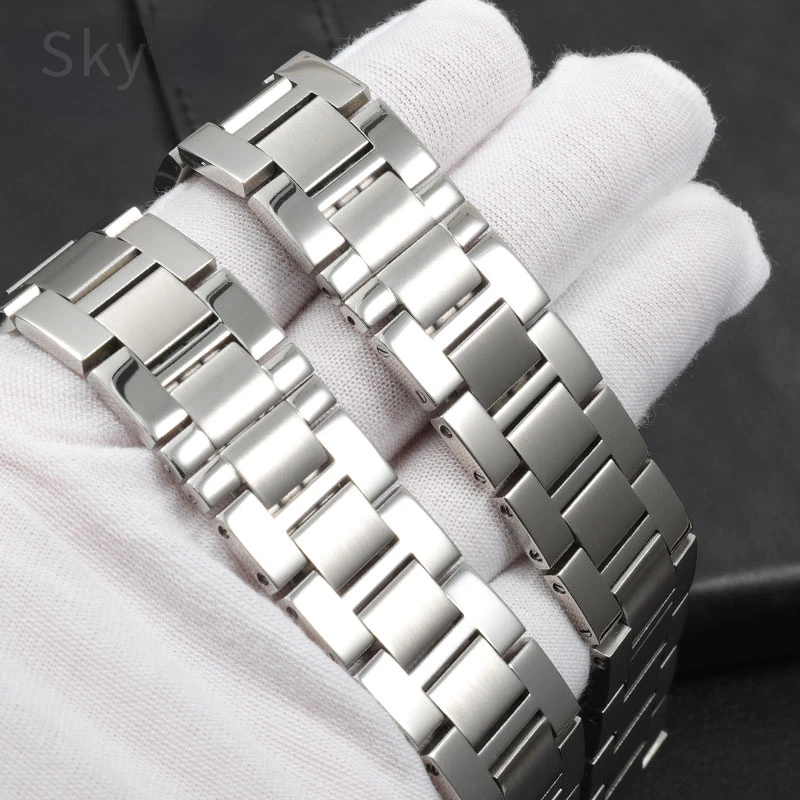 316 Stainless Steel Watch Strap for Cartier Ronde Tank Solo London Men\'s Women\'s Watchband Accessories 20 22mm Wrist Strap