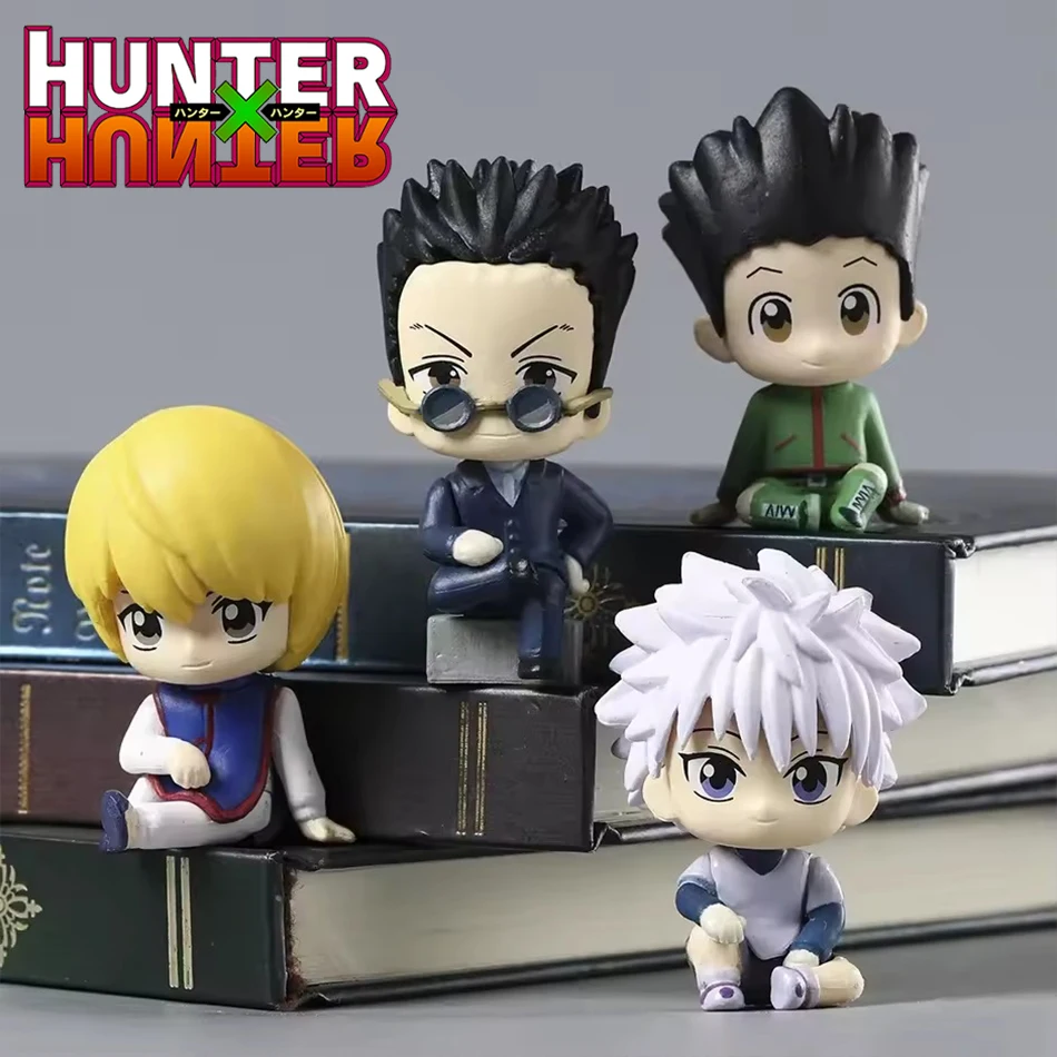 

Q Edition Hunter×Hunter Sitting posture Cute Figure Killua Zoldyck Gon Freecss Action Toy Model Collection Car Decorate