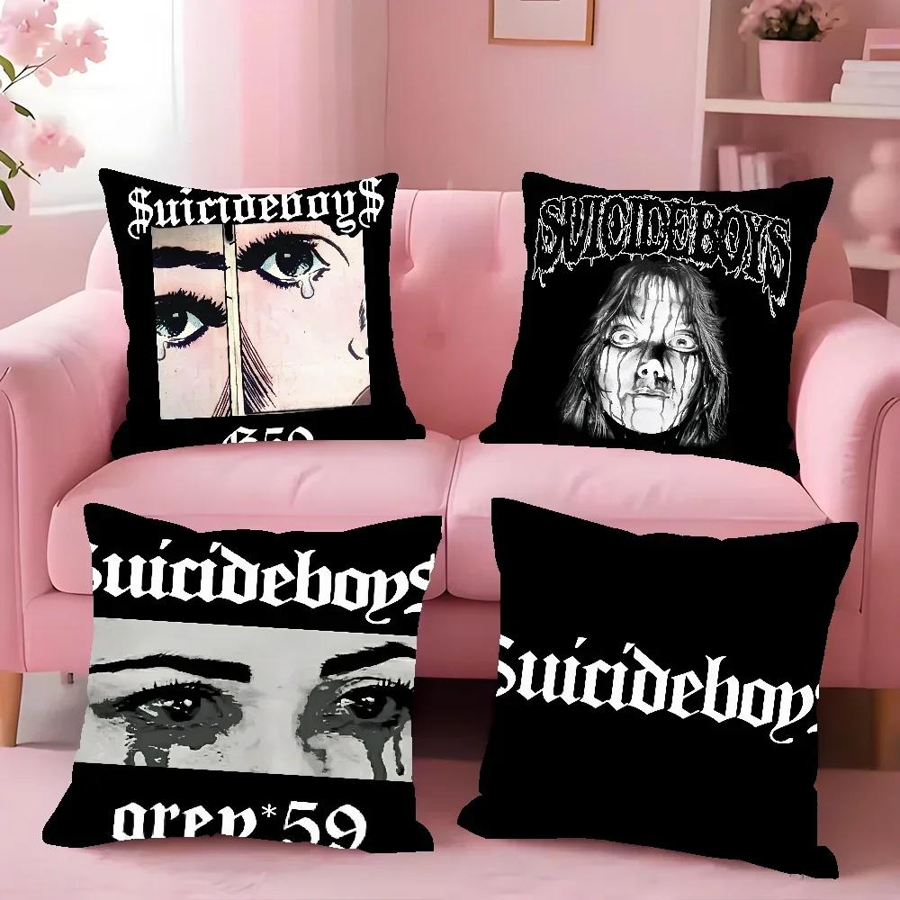 Singer Album S-Suicideboys G59 Cushion Cover Square Double-Sided Printing Sofa Cushion Cover Pillowcase Bedroom Bedside