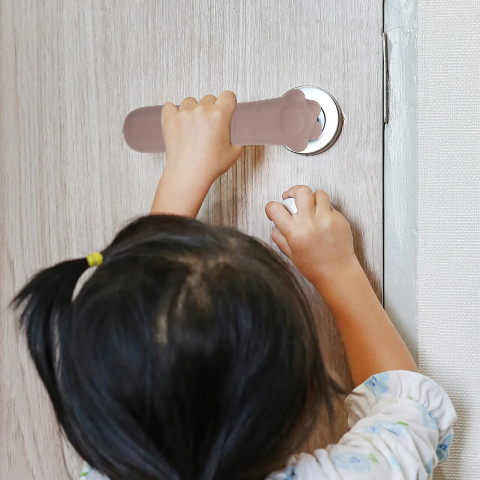 

2 pcs Silicone Handle Protective Covers Baby Room Door Pull Protector Anti-Collision Wall Guard Soft Doorknob Sleeves Handle