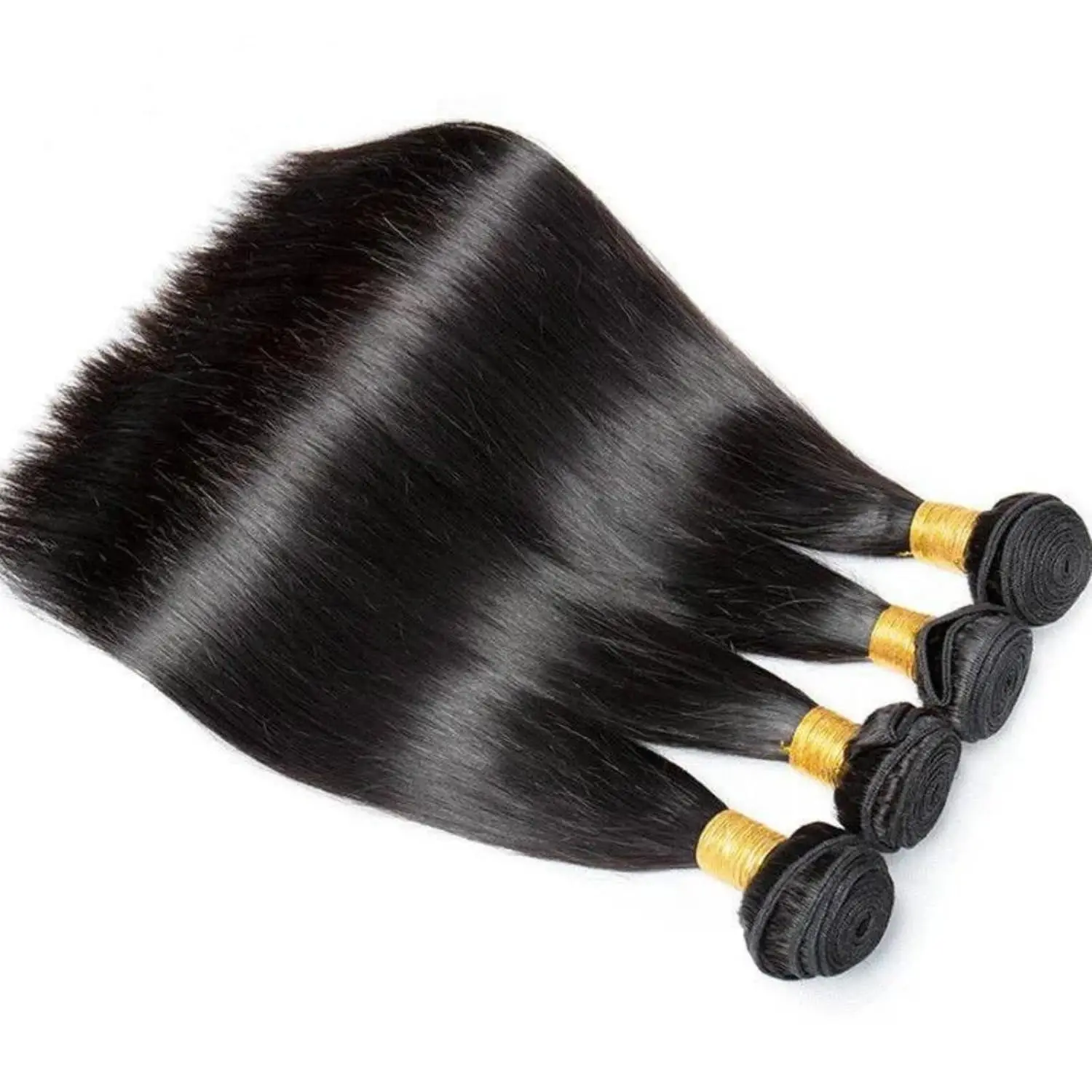 Straight Bundles With 13x6 Frontal Natural Human Hair Weaving Bundles And Closure Remy Human Hair Extension Bundles with Closure