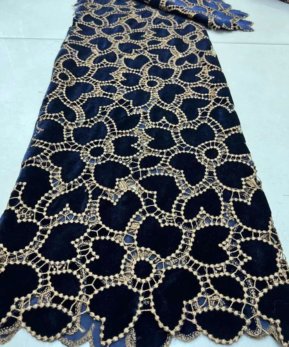 Multicolor Options Velvet Lace Black Laser Cutting Embroidered Milk Silk Fabric For Women Edge  Border Clothing Decration 5yards