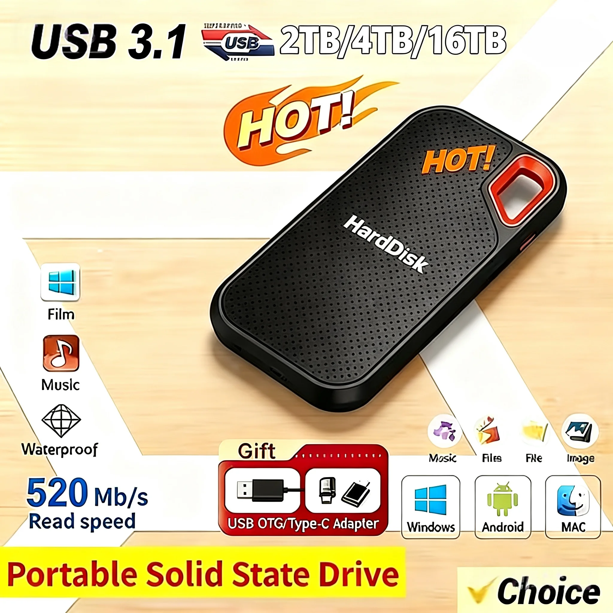 ОригинальныйпортативныйтвердотельныйнакопительSSDна30ТБ,16ТБ,USB3.1Type-Cдляноутбуков/MAC/телефонов-AliExpress44