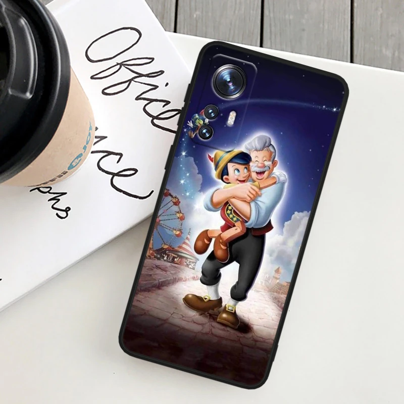 Disney Pinocchio Cute For Xiaomi Mi 14 13 12T 12S 12X 12 11i 11X 11T 11 Ultra Lite Pro Soft Silicone Black Phone Case