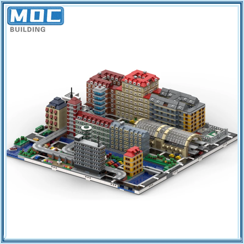 マイクロポスコレクションのmoc-ビルディングブロック、素敵な取り付けモジュール、ストリートビュー、アーキテクチャレンガ、DIY子供のクリスマスおもちゃギフト、3: 16