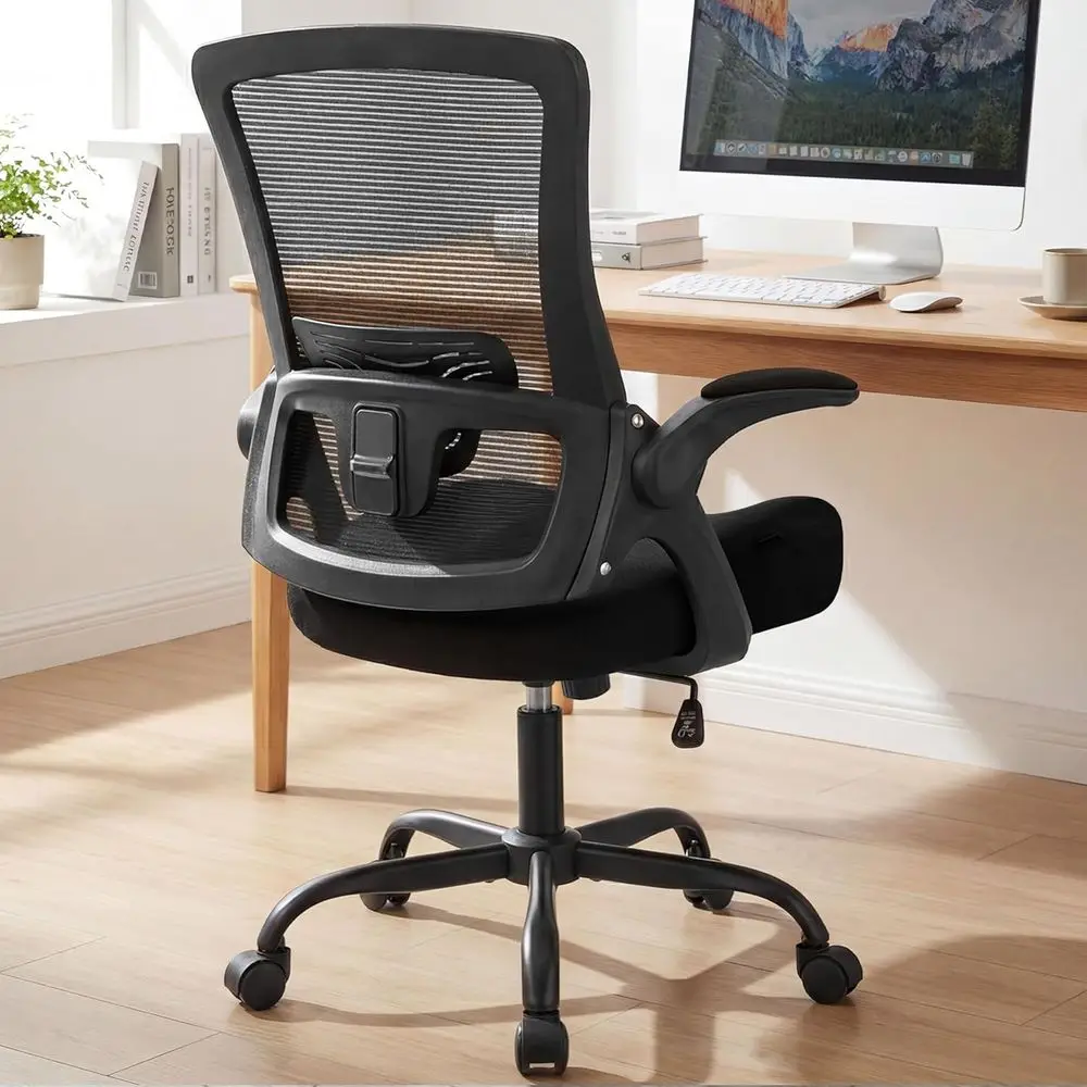 

Oice Chair High Back Desk Mesh Chair Comy Computer Gaming Seat with Adjustable Ergonomic Lumbar Rolling lip-up Armrests and Whee