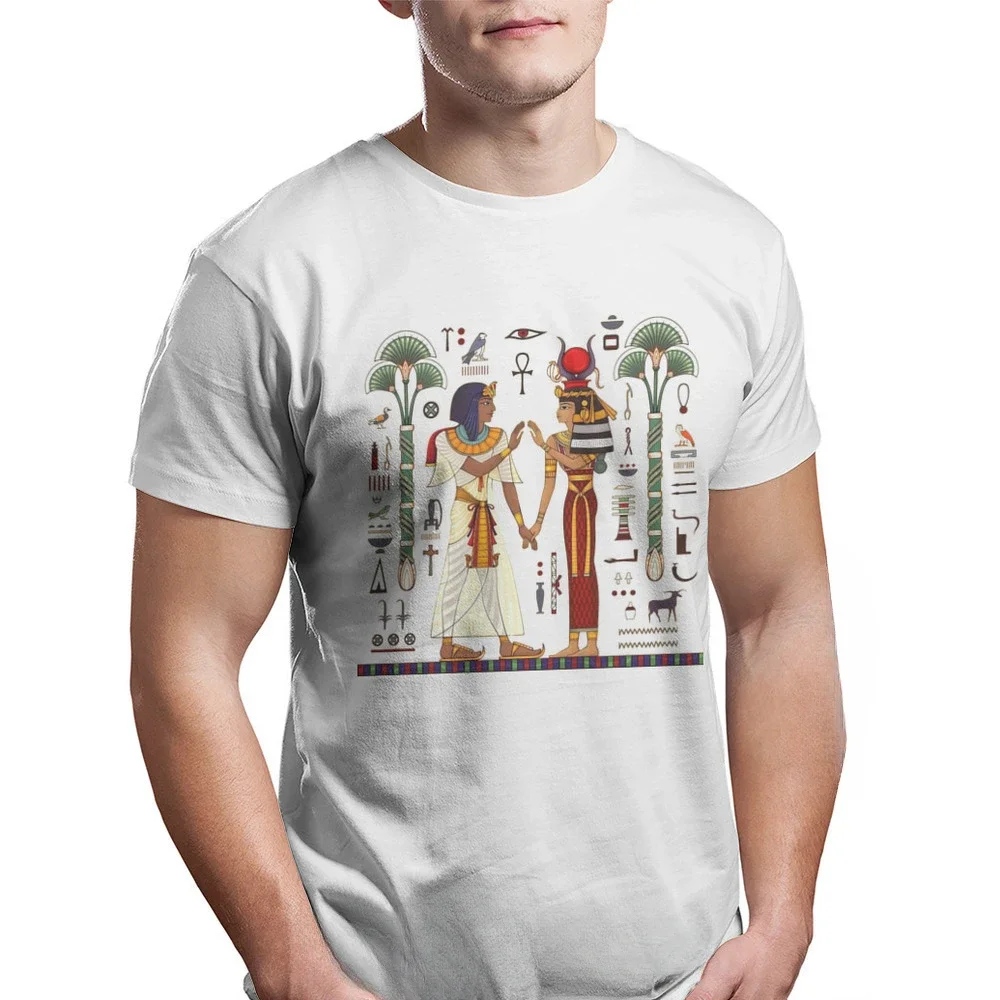 Egyptian Ancient Culture Hieroglyph And Symbolancient Culture Sing And Symbol Men Big Pure Cotton Vintage manga streetweat new