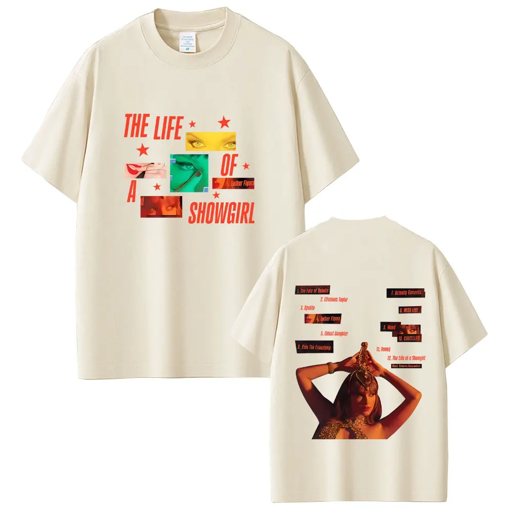 

The Life of A Showgirl Album 2025 Merch T-shirt Male Vintage Casual Oversized T Shirts Men Women Fashion Pop Music Streetwear