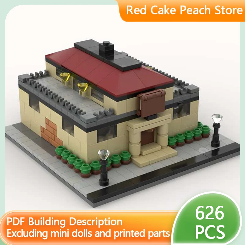 

Street View Model MOC Building Bricks Library With Different Books Modular Technology Children Holiday Gifts Assemble Toys Suit