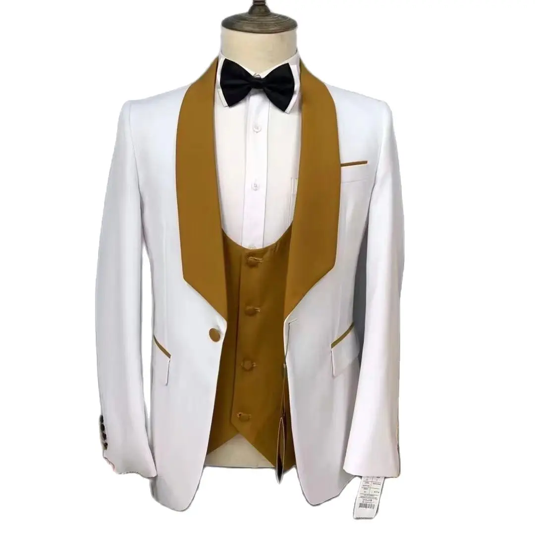 Ready to Wear Shawl Lapel Single Breasted Wedding Groom Dress Smart Business Casual Men's Suits Jacket Blazer