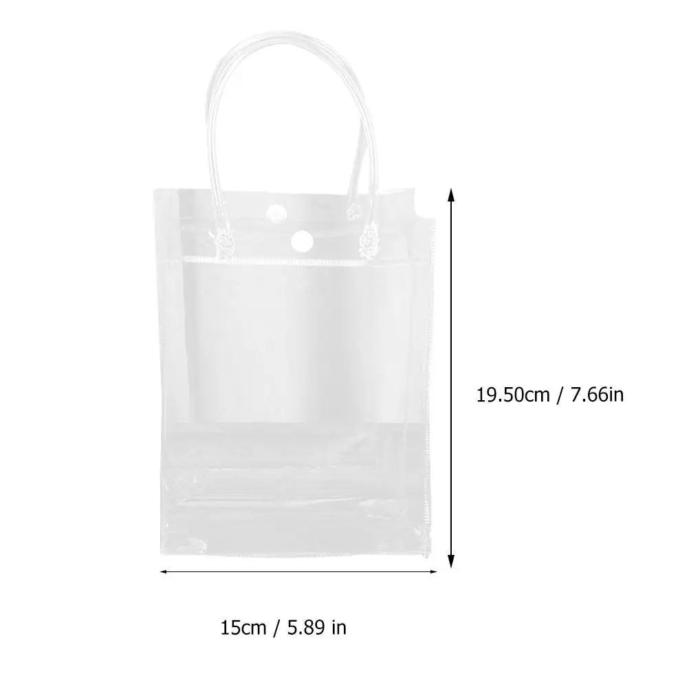 Transparent PVC Gift Bags with Handles 10 Pack Reusable Storage Organizer Bags for Small Items
