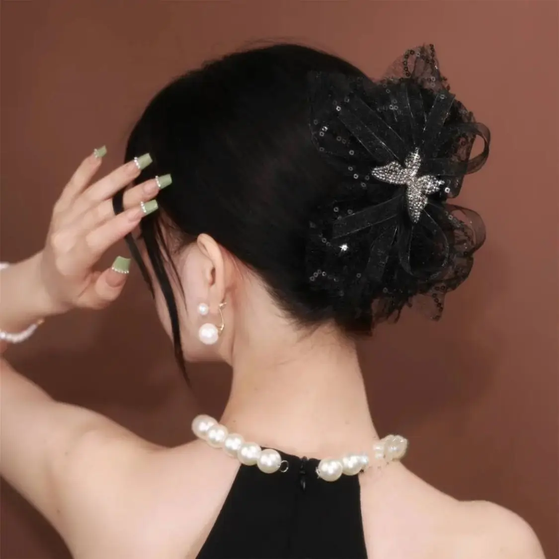 Exquisite Women Butterfly Sequins Mesh Hair Clip Female Hairpins Curling Elegant Hair Accessories Ladies New Headwear Headdress - Image 5