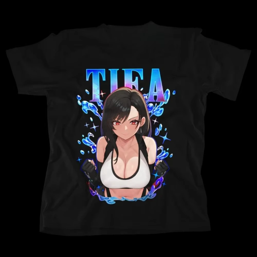 2026 New Summer Tifa Lockhart FF7 Retro T-shirt - Waifu T-shirt Final Fantasy 7 T-shirt Men's and Women's Summer Fashion Top view 5
