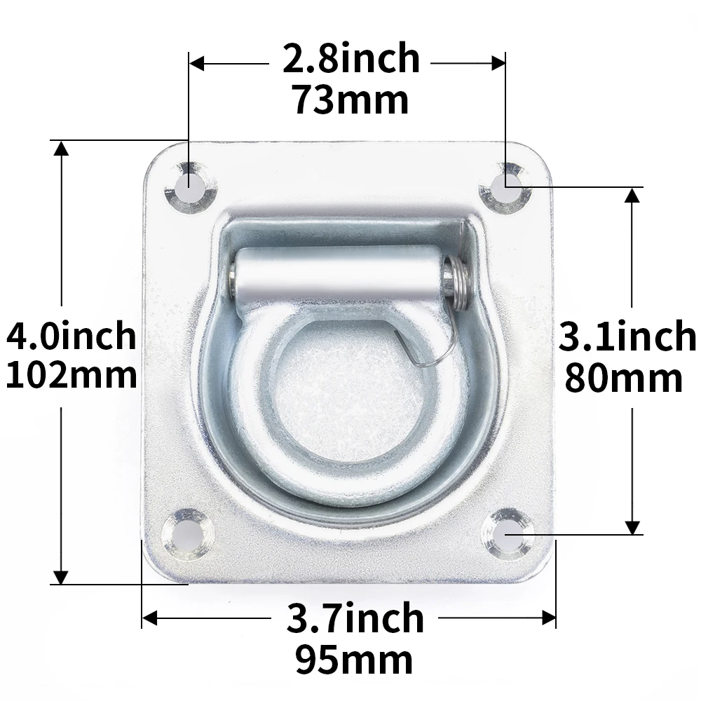 Recessed D-Ring Tie Down Anchors for Trailer, Trailer Tie Down Anchors Heavy Duty Kit for Trailer or Deliveries