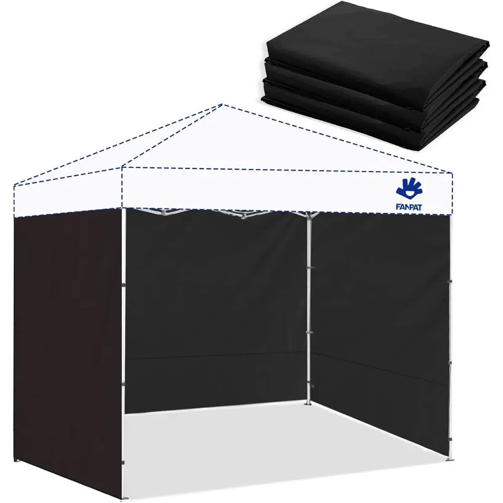 

Водонепроницаемые боковые стенки 10x10, блокировка УФ-излучения на 99%, комплект из 3 предметов, черные (палатка в комплект не входит)