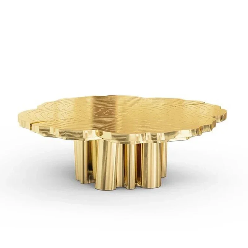Italian light luxury combination coffee table stainless steel coffee table irregular heterosexual