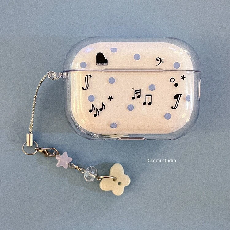 Korean Musical Notation Soft Clear TPU Wireless Earphone Case For Apple AirPods 4 1 Pro 3 2 Generation Protective Silicone Cover