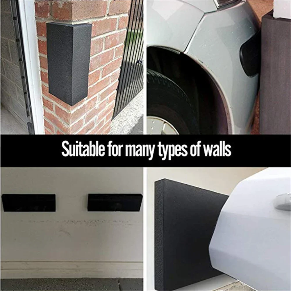 4Pcs Car Garage Wall-Guard Door Bumper Protector-Foam Block For Safety Parking 30*10*2cm-Rubber Plastic Foam Brand New Black